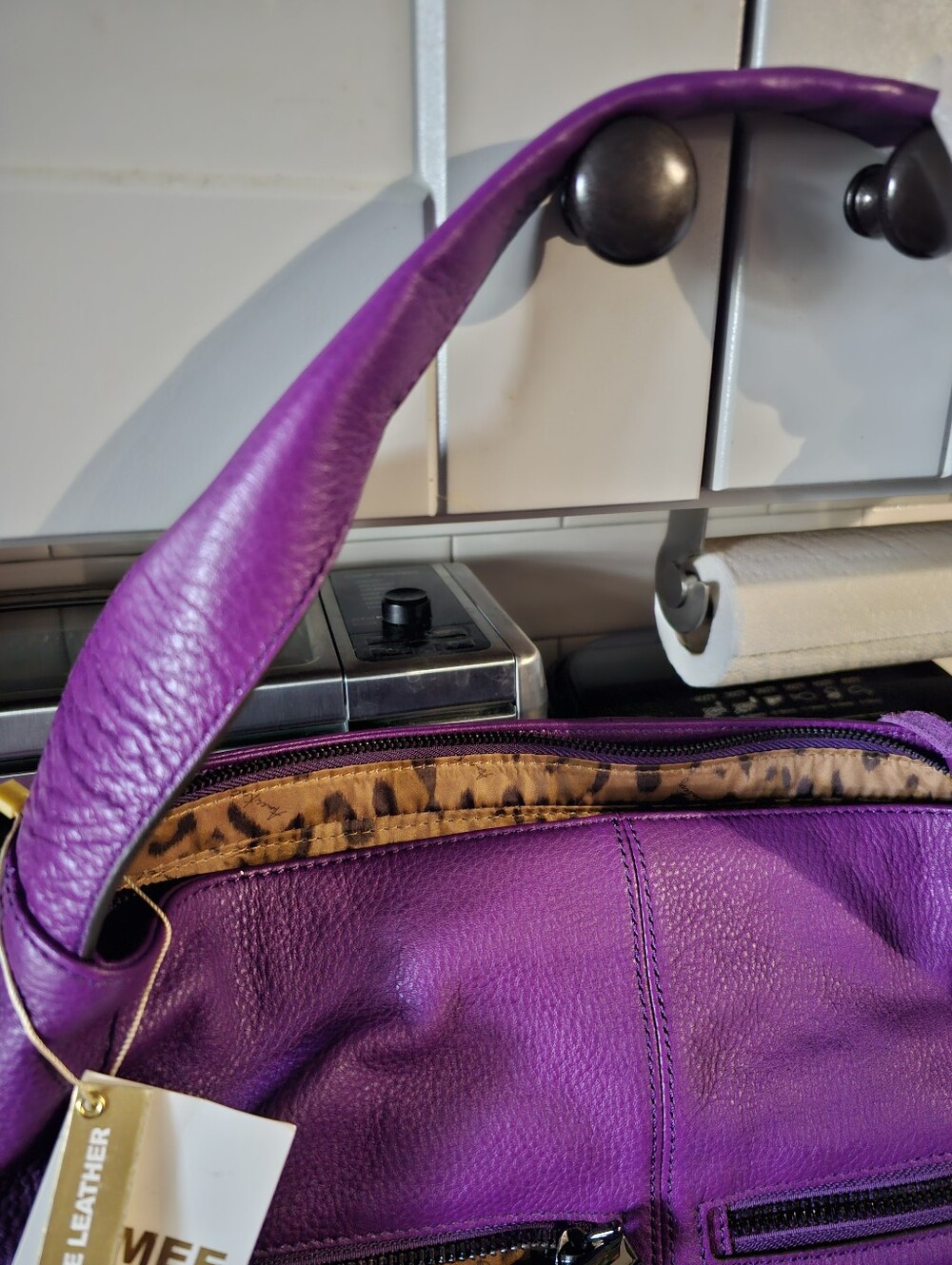 AIMEE KESTENBERG Purple Leather Shoulder Bag - NEW OLD STOCK - Picture 15 of 16